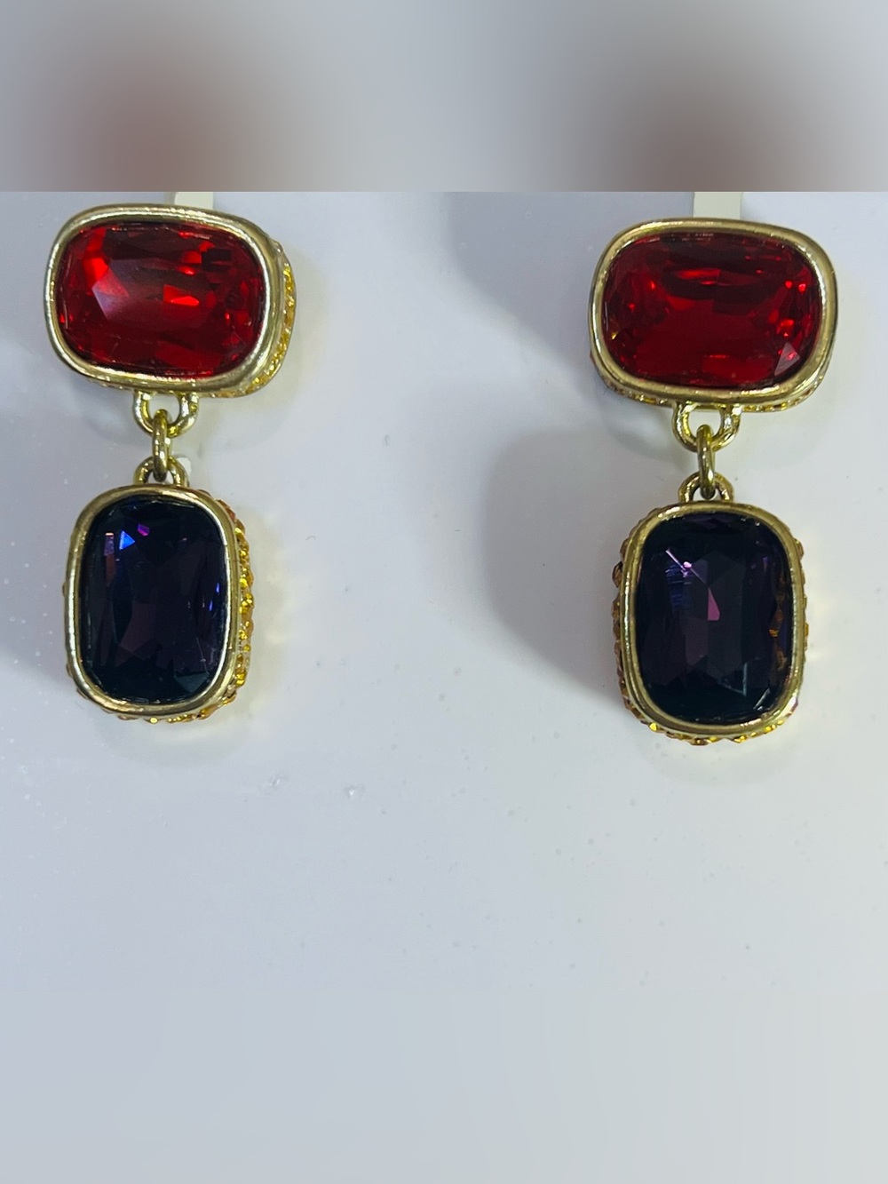 Heidi Daus PIERCED 🆕 “Double Play” dangle earrings clear crystals